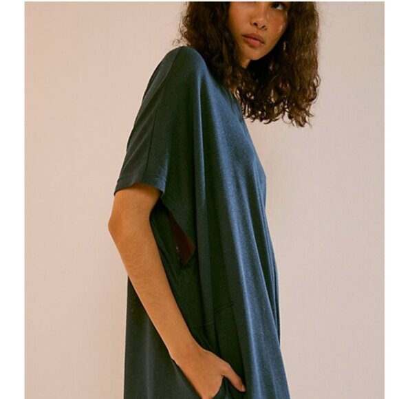 FREE PEOPLE Luster Linen Onesie in Black - Picture 2 of 10